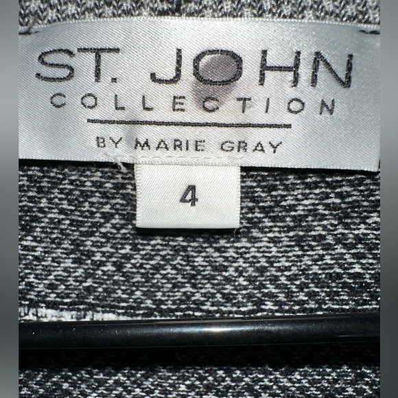 ST. JOHN Black & White Santana Knit Cardigan Size 4 PTP 17” - Picture 3 of 3